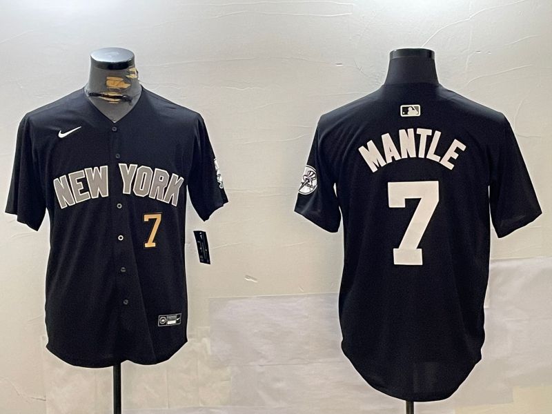 Men New York Yankees #7 Mantle Black Game 2024 Nike MLB Jersey style 12021